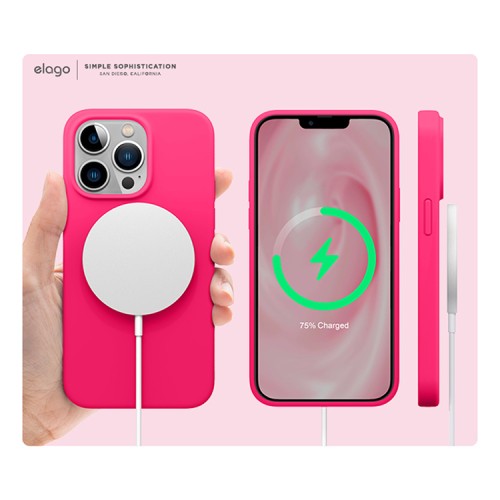 Чехол Elago Soft Silicone для iPhone 13 Pro Max, Neon Hot Pink