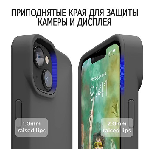 Чехол Elago GLIDE для iPhone 14 Plus, серый/черный