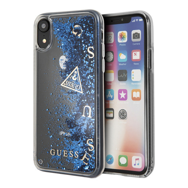 Чехол Guess Glitter для Apple iPhone XR, синий