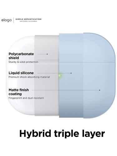 Чехол Elago Liquid case with Round strap для AirPods Pro 2, голубой