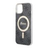 Чехол Guess 4G Hard для iPhone 13, черный/золотой (MagSafe)