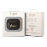 Чехол Guess Glitter flakes Metal logo с карабином для Airpods 3 (2021), черный