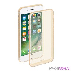 Чехол Deppa Chic для iPhone X/XS, золотой (с блестками)