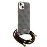 Guess для iPhone 15 чехол Crossbody PC/TPU 4G Hard + Nylon cord Brown