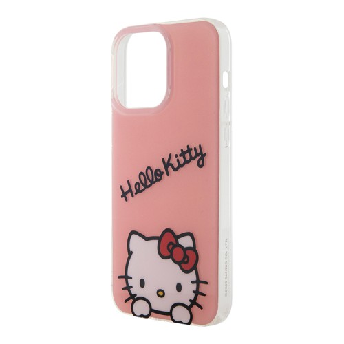Hello Kitty для iPhone 15 Pro чехол Crossbody PC/TPU Dreaming Kitty + PU Strass strap Hard Pink