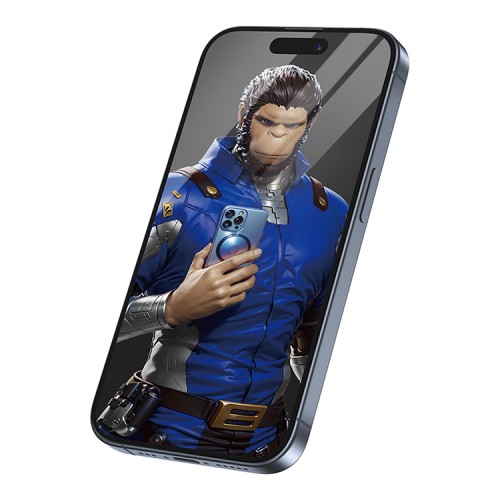 BlueO стекло для iPhone 15/14 Pro, 3D Anti-broken Edge Black (силик. кромка) +installer