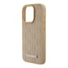 Karl Lagerfeld для iPhone 15 Pro Max чехол PU Monogram & Metal Camera frame Hard Beige (MagSafe)