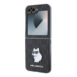 Karl Lagerfeld для Galaxy Z Flip 6 чехол PU-кожа Saffiano Monogram Choupette метал.значок, черный