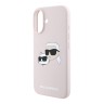 Karl Lagerfeld для iPhone 16 чехол Liquid Silicone NFT Karl&Choupette Pink (MagSafe)