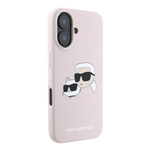 Karl Lagerfeld для iPhone 16 чехол Liquid Silicone NFT Karl&Choupette Pink (MagSafe)