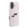 Karl Lagerfeld для iPhone 16 чехол Liquid Silicone NFT Karl&Choupette Pink (MagSafe)