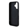DKNY для iPhone 16 чехол PU Grained leather Metal logo Hard Black (MagSafe)