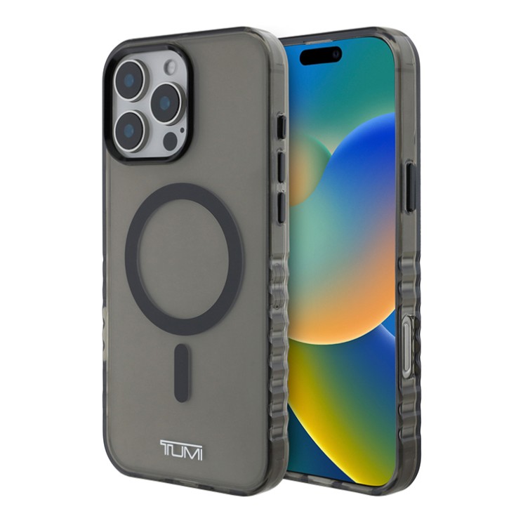 TUMI для iPhone 16 Pro чехол ShockProof Shiny Hard Black (MagSafe)