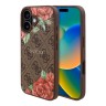 Guess для iPhone 16 чехол PU Flowers Roses Hard Brown (MagSafe)