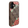 Guess для iPhone 16 чехол PU Flowers Roses Hard Brown (MagSafe)