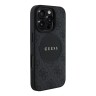 Guess для iPhone 16 Pro чехол PU 4G with Round Patch Metal logo Hard Black (MagSafe)