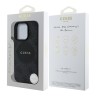 Guess для iPhone 16 Pro чехол PU 4G with Round Patch Metal logo Hard Black (MagSafe)