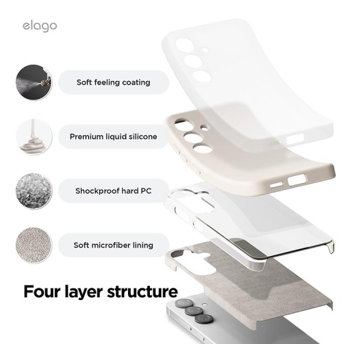 Elago для Galaxy S25 чехол Soft silicone (Liquid) Stone