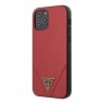 Чехол Guess Saffiano Triangle Metal logo Hard для iPhone 12 | 12 Pro, красный