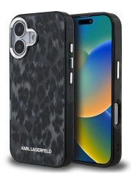 Karl Lagerfeld для iPhone 16 чехол PC/TPU Leopard Black (MagSafe)