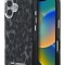 Karl Lagerfeld для iPhone 16 чехол PC/TPU Leopard Black (MagSafe)