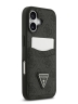Guess для iPhone 17 чехол PU 4G Double cardslot Triangle metal logo Hard Black