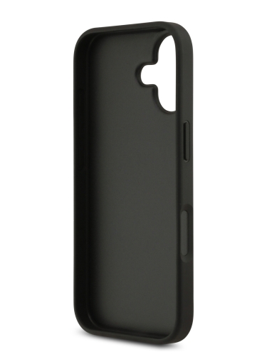 Guess для iPhone 17 чехол PU 4G Double cardslot Triangle metal logo Hard Black