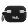Чехол Karl Lagerfeld Silicone RSG logo с кольцом для Airpods Pro, черный
