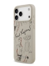 Karl Lagerfeld для iPhone 17 Pro чехол PU Grained leather Sketch with Metal logo Hard Grey (MagSafe)