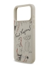 Karl Lagerfeld для iPhone 17 Pro чехол PU Grained leather Sketch with Metal logo Hard Grey (MagSafe)