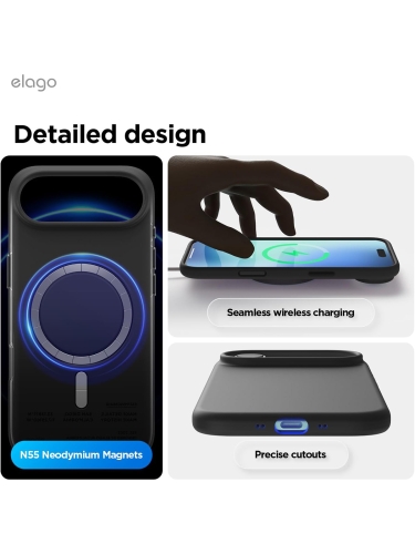 Elago для iPhone Air чехол Magnetic Silicone Black (MagSafe)