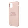 Чехол Karl Lagerfeld Liquid silicone Stack logo Hard для iPhone 11, розовый
