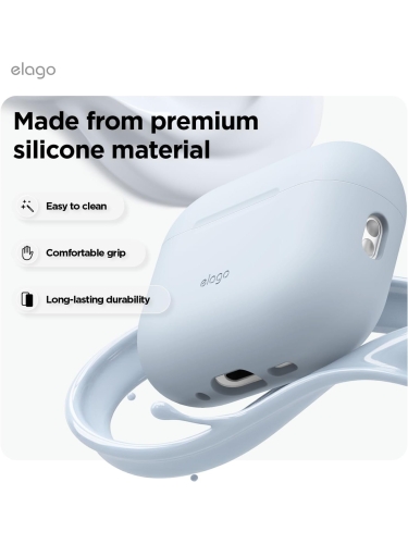 Elago для AirPods Pro 3 чехол Silicone Hang case Light Blue