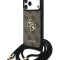 Guess для iPhone 17 Pro Max чехол Crossbody PU 4G Big metal logo Hard + Nylon Cord Brown