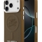 Karl Lagerfeld для iPhone 17 Pro Max чехол PU Debossed Initials Metal logo & Camera Hard Brown (MagSafe)
