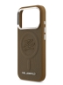 Karl Lagerfeld для iPhone 17 Pro Max чехол PU Debossed Initials Metal logo & Camera Hard Brown (MagSafe)