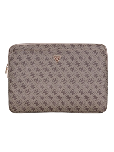 Guess для ноутбуков 16" чехол Sleeve 4G with Zipper pocket Triangle metal logo Brown