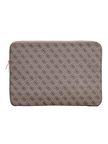Guess для ноутбуков 16" чехол Sleeve 4G with Zipper pocket Triangle metal logo Brown