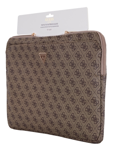 Guess для ноутбуков 16" чехол Sleeve 4G with Zipper pocket Triangle metal logo Brown