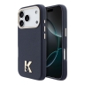 Karl Lagerfeld для iPhone 17 Pro чехол PU Full Wrapped K HEAD Metal logo & Cam Hard Blue (MagSafe)