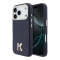 Karl Lagerfeld для iPhone 17 Pro чехол PU Full Wrapped K HEAD Metal logo & Cam Hard Blue (MagSafe)