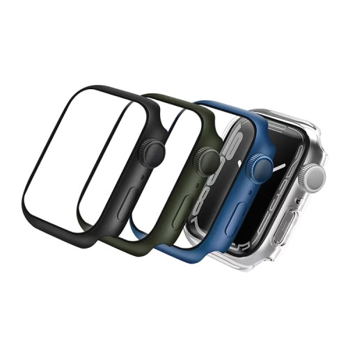 Чехол со стеклом Uniq Legion 9H Curved glass для Apple Watch 7 41 мм, черный