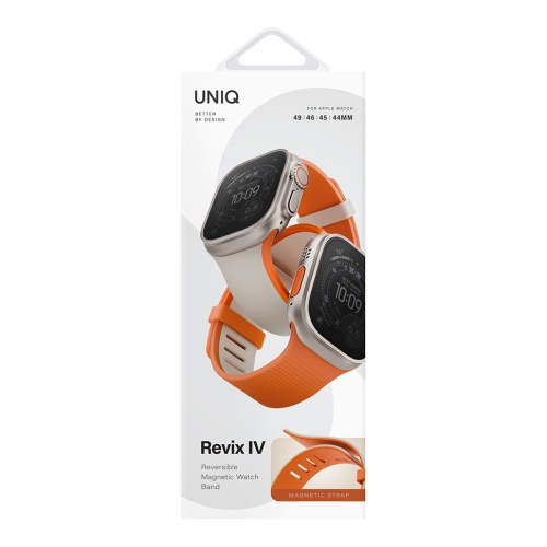 Uniq для Apple Watch 49/46/45/44 mm ремешок Revix IV reversible Magnetic Clay/Volt Orange