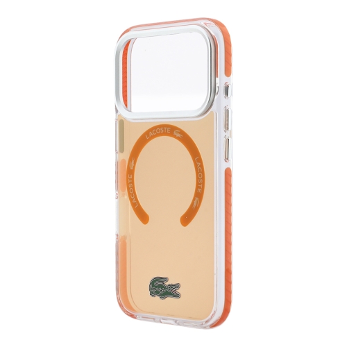Lacoste для iPhone 17 Pro чехол ShockProof Lacquer Metal logo & Cam Hard Frosted Orange (MagSafe)