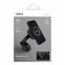 Держатель Uniq Magneo Air Magnetic wireless 15W (на торпеду/стекло/воздуховод) +АЗУ All-in-one, серый
