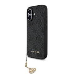 Guess для iPhone 17 чехол PU 4G Classic Metal logo Hard + Charm Black (MagSafe)