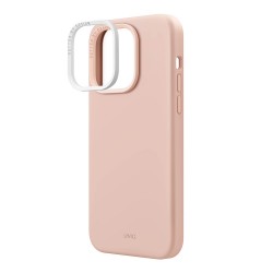 Силиконовый чехол Uniq LINO для iPhone 14 Pro, розовый (Magsafe)