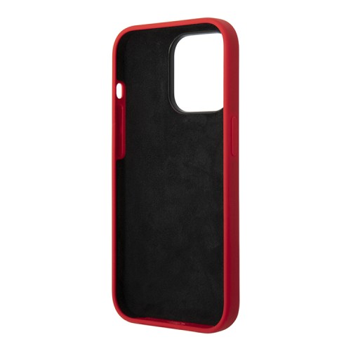 Чехол Ferrari Liquid Silicone with metal logo Hard для iPhone 14 Pro, красный