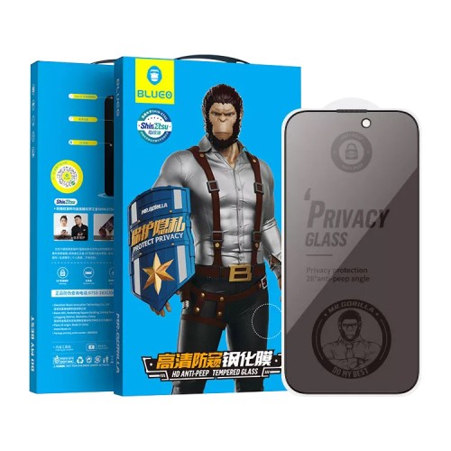 Защитное стекло BLUEO Anti-peep (Антишпион) для iPhone 14 Pro Max