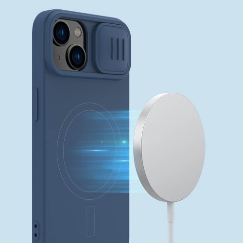 Чехол Nillkin CamShield Silky Magnetic Silicone для iPhone 14 Plus, Midnight Blue (magsafe)
